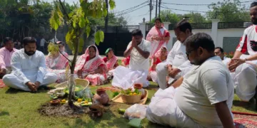 Former Jharkhand CM Arjun Munda celebrates Sarhul festival in Jamshedpur